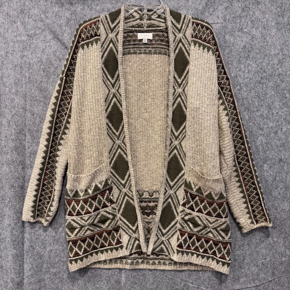 Lucky Brand Openโ Cardigan Womens Medium Knit Southwestern Aztec Festival Boho